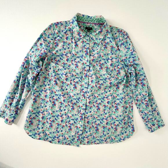 Talbots Floral Shirt Womens Size: X Lovely Ditsy Flowers Long Sleeve Button up - Picture 4 of 13